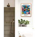 Cuadro Romero Britto Pop Art Jardin Britto Garden Marco Oak Marco Marrón Claro