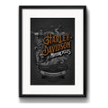 Cuadro Harley Davidson Moto Retro Motoclub Brs1 Con Paspartu Marco Negro