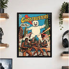 Cuadro Ghostbusters Comics Cazafantasmas Pelicula Arte Retro Marco Negro