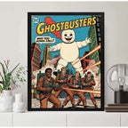 Cuadro Ghostbusters Comics Cazafantasmas Pelicula Arte Retro Marco Negro