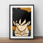 Cuadro Goku Pop Art Dragon Ball Anime Decoracion C/ Paspartú Marco Negro