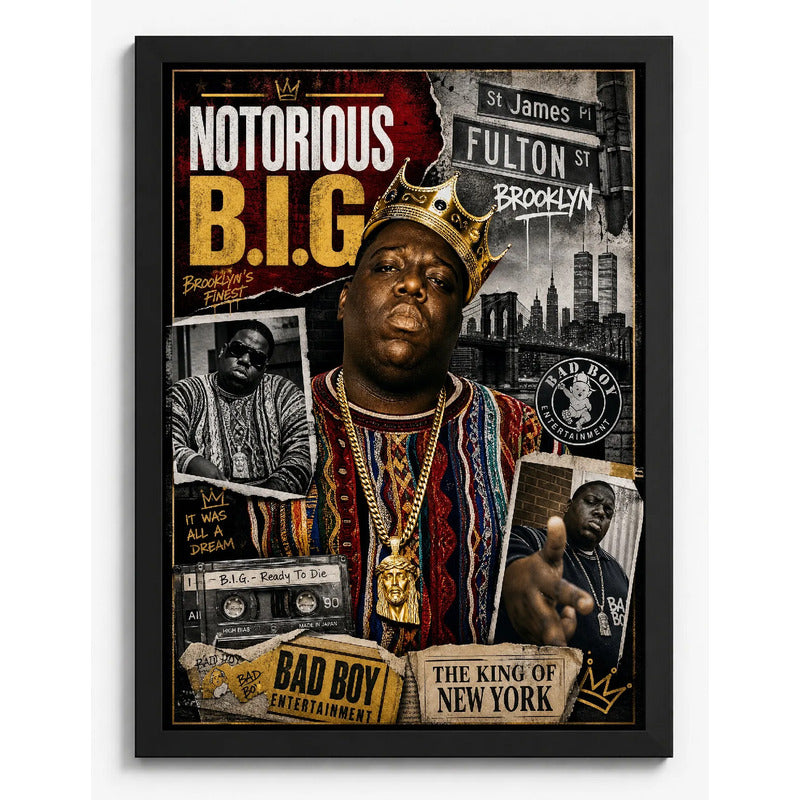 Cuadro The Notorious Big Rap Hip Hop The King Of New York Marco Negro