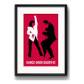 Cuadro Pulp Fiction Danza Minimalista Tarantino Con Paspartú Marco Negro