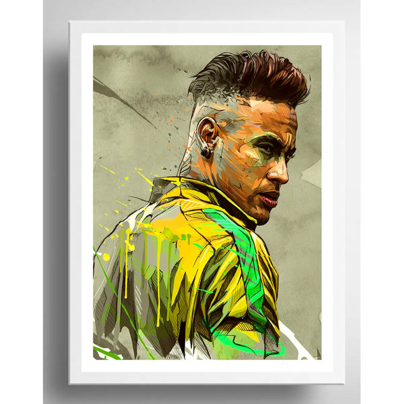 Cuadro Neymar Pop Art Fútbol Jugador Brasil Club Decoracion