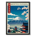 Cuadro Monte Fuji Sakura Fujiyoshida Arte Japonés Decoracion Marco Negro