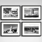 Set 4 Cuadros Brasilia Capital Brasil Parlamento C/ Paspartu
