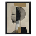 Cuadro Dormitorio Living Boho Arte Abstracto Collage Silueta Marco Negro