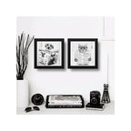 Set 2 Cuadros Perro Gato Baño Blanco Y Negro Mascotas Pet