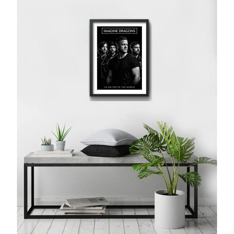Cuadro Imagine Dragons Foto Iconica Rock En Blanco Y Negro Marco Negro