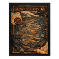 Cuadro Game Of Thrones Mapa De Westeros Série Arte Retro Marco Negro