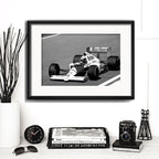 Cuadro Alain Prost Mclaren Mp4/5 Decoración Con Paspartu Marco Negro