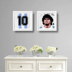 Set 2 Cuadros Maradona Argentina Fútbol Jugador Decoracion