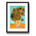 Cuadro Los Girasoles Van Gogh Obra Pintor Brs2 Con Paspartú Marco Negro