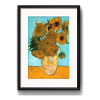 Cuadro Los Girasoles Van Gogh Obra Pintor Brs2 Con Paspartú Marco Negro