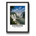 Cuadro Cataratas Brasil Argentina Iguazu 53x43cm C/ Paspartu Marco Negro