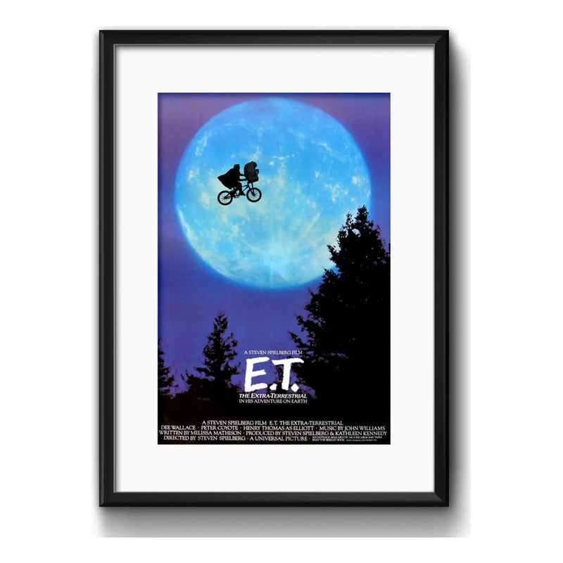 Cuadro E. T. El Extraterrestre Pelicula Poster Con Paspartú Marco Negro