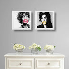 Set 2 Cuadros Amy Winehouse Whitney Houston Chicle Pop Art
