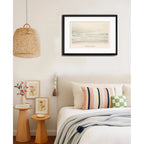 Cuadro Kamisaka Sekka Tonos Beige Nautico 53x43cm Paspartú Marco Negro