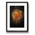 Cuadro Bitcoin Moneda Virtual Bolsa Decoracion Con Paspartú Marco Negro