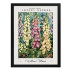 Cuadro Living William Morris Flores Dedaleras Arte Botanico Marco Negro