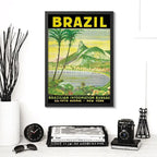 Cuadro Ciudades Vintage Retro Espana Francia Brasil China Rio De Janeiro Brasil Vintage Marco Negro