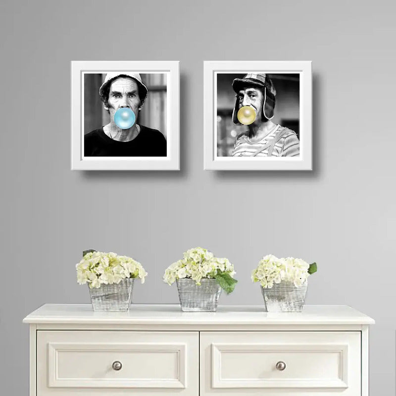 Set 2 Cuadros Don Ramon El Chavo Del Ocho Chicle Decoracion