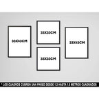 Wall 4 Cuadros Para Cocina Comedor Living Decoracion Moderna Bauhaus Vino Cafe Gin Tonica Con Marco Negro
