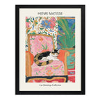 Cuadro Living Dormitorio Henri Matisse Gato Silla Cómoda Art Marco Negro