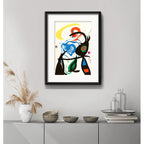 Cuadro Joan Miró Oda Lámina 8 Abstracto 53x43cm Con Paspartú Marco Negro