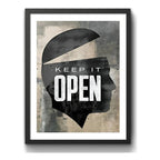Cuadro Keep It Open Frase Motivacional Coach Decoracion Marco Negro