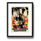 Cuadro Bastardos Sin Gloria Pop Art Tarantino Con Paspartú Marco Negro