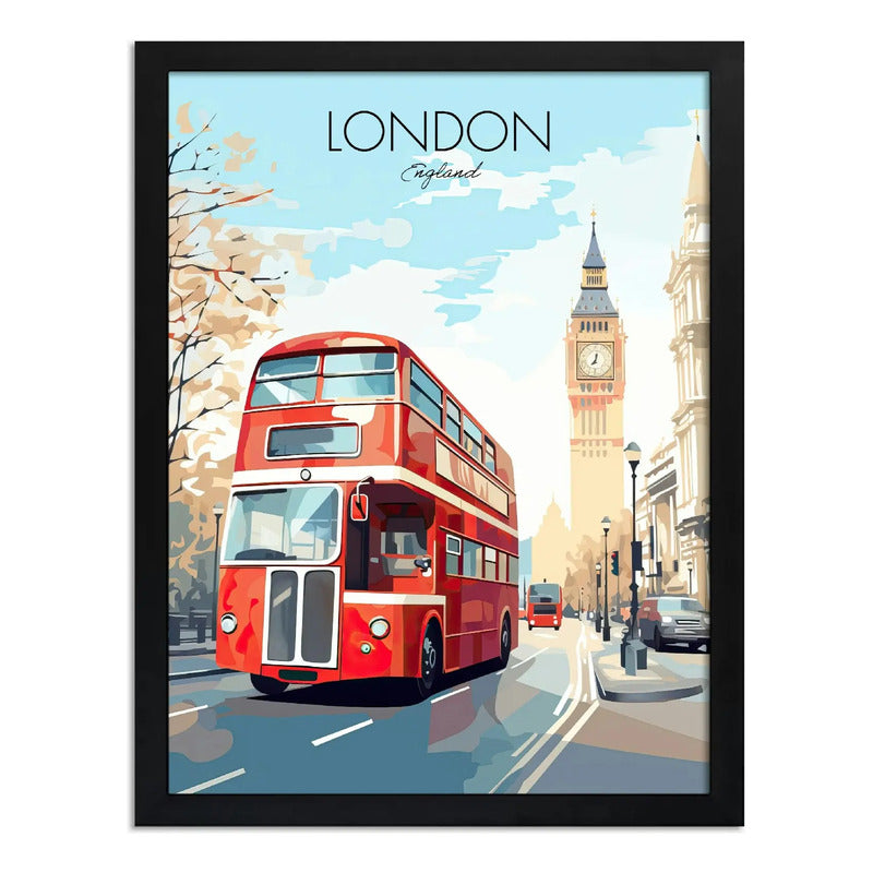 Cuadro Dormitorio Living Londres Big Ben Vintage Ciudad Arte Marco Negro