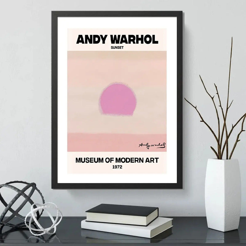 Cuadro Andy Warhol Sunset Pop Art Decoracion Modern Art Marco Negro