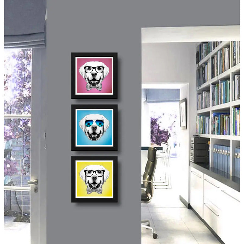 Set 3 Cuadros Perro Labrador Retriever Pop Art Pet Mascota