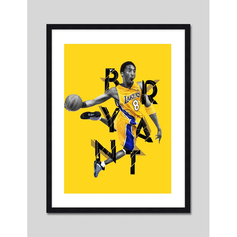 Cuadro Kobe Bryant Lakers 8 Black Mamba Basket Baloncesto Marco Negro