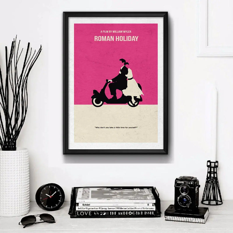 Cuadro Audrey Hepburn Minimalista Pelicula Roman Holyday