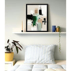 Cuadro Dormitorio Living Boho Arte Abstracto Tierra Urbana Marco Negro