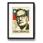 Cuadro Salvador Allende Venceremos Arte Decoracion Paspartú Marco Negro
