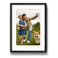 Cuadro Personalizado Foto Familia Pareja Amigos Con Paspartu Colores Marco Negro