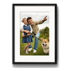 Cuadro Personalizado Foto Familia Pareja Amigos Con Paspartu Colores Marco Negro