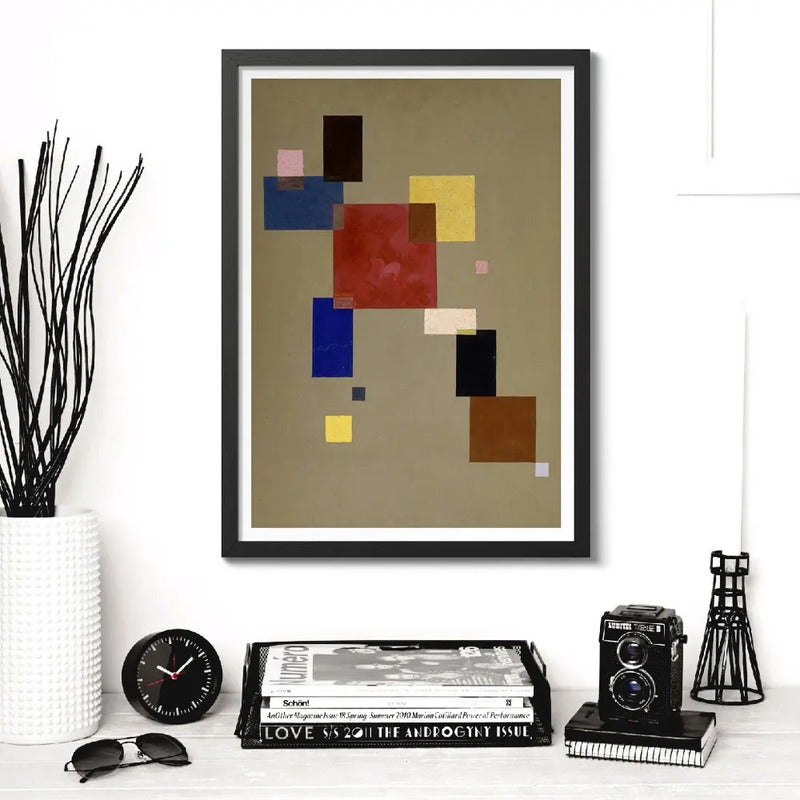 Cuadro Kandinsky Pinturas Arte Abstracto Obras Decoracion 13 Rectangles Marco Negro