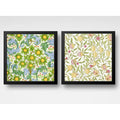Set 2 Cuadros William Morris Frutas Botanica Arte 33x33cm Marco Negro