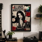 Cuadro Alanis Morissette Jagged Little Pill Rock Art Vintage Marco Negro