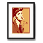 Cuadro Frank Sinatra Cantante Jazz Musica Brs2 Con Paspartú Marco Negro