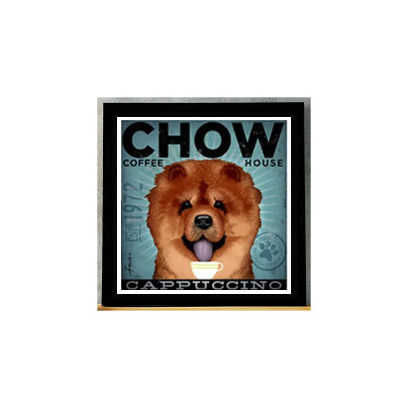 Cuadro Perro Cafe Pop Art Todas Razas Mascota Pet Decoracion