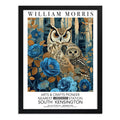 Cuadro Buho William Morris Arte Botanico Flores Exposición Marco Negro