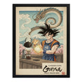 Cuadro Goku Cafe Barista Dragon Ball Cocina Arte Japon Anime Marco Negro