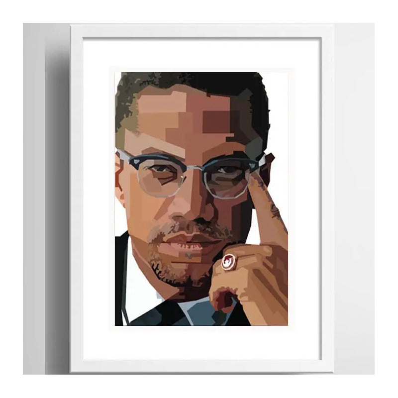 Cuadro Malcolm X Arte Activista Decoracion Con Paspartú