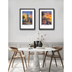 Set 2 Cuadros Montevideo Uruguay Paisajes Arte Con Paspartu 53x33cm Cada Cuadro Negro