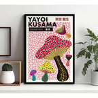 Cuadro Yayoi Kusama Minimalista Arte Con Marco Y Vidrio Yayoi Kusama 4 Negro